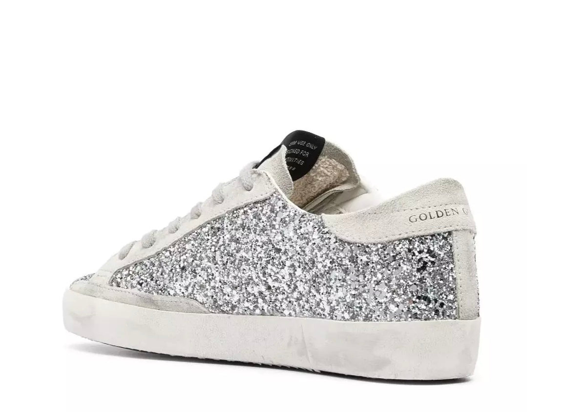 Golden Goose Superstar Glitter Silver Sneakers