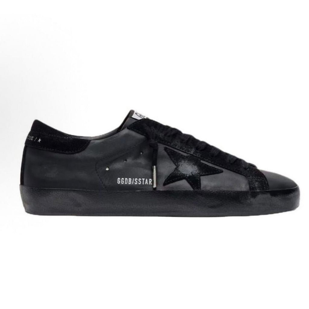 Golden Goose Super-Star in black nappa with black suede star and heel tab