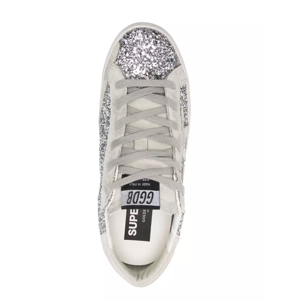 Golden Goose Superstar Glitter Silver Sneakers