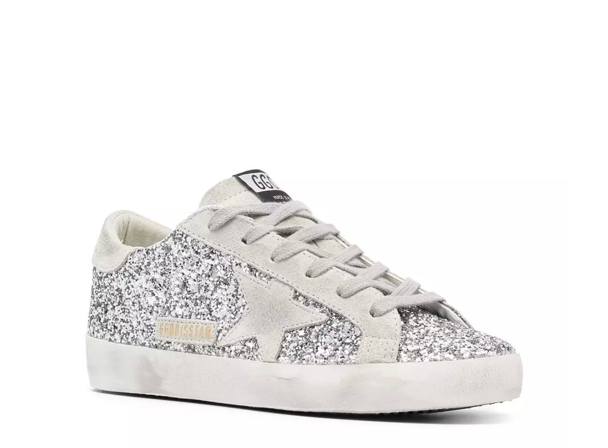 Golden Goose Superstar Glitter Silver Sneakers