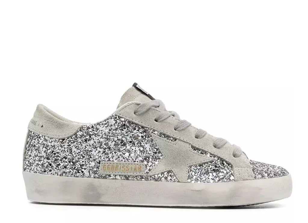 Golden Goose Superstar Glitter Silver Sneakers